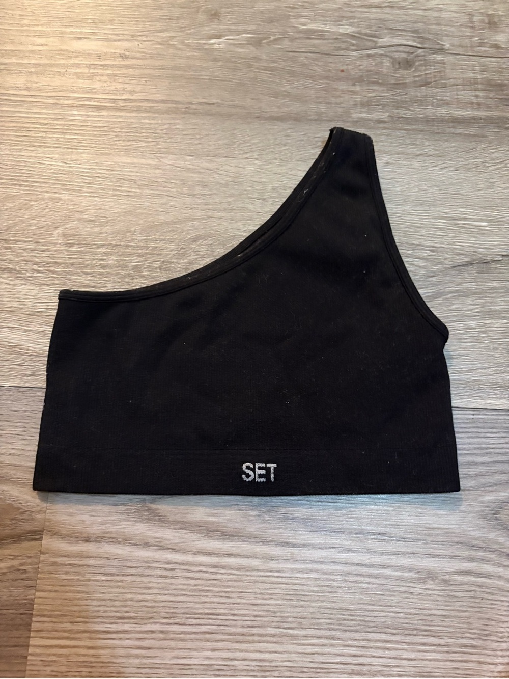 SET Active Black Sports Bra with White Logo
